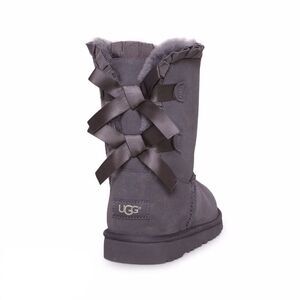 Ugg Bailey Bow Ruffle Boots Size 5 Lavender Gray Nightfall GUC Girls Womens